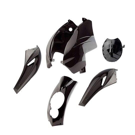 CARROSSERIE/CARENAGE SCOOTER TUN'R KIT  LUDIX NOIR (PEINT) (COMPTEUR ROND) (5 PIECES)