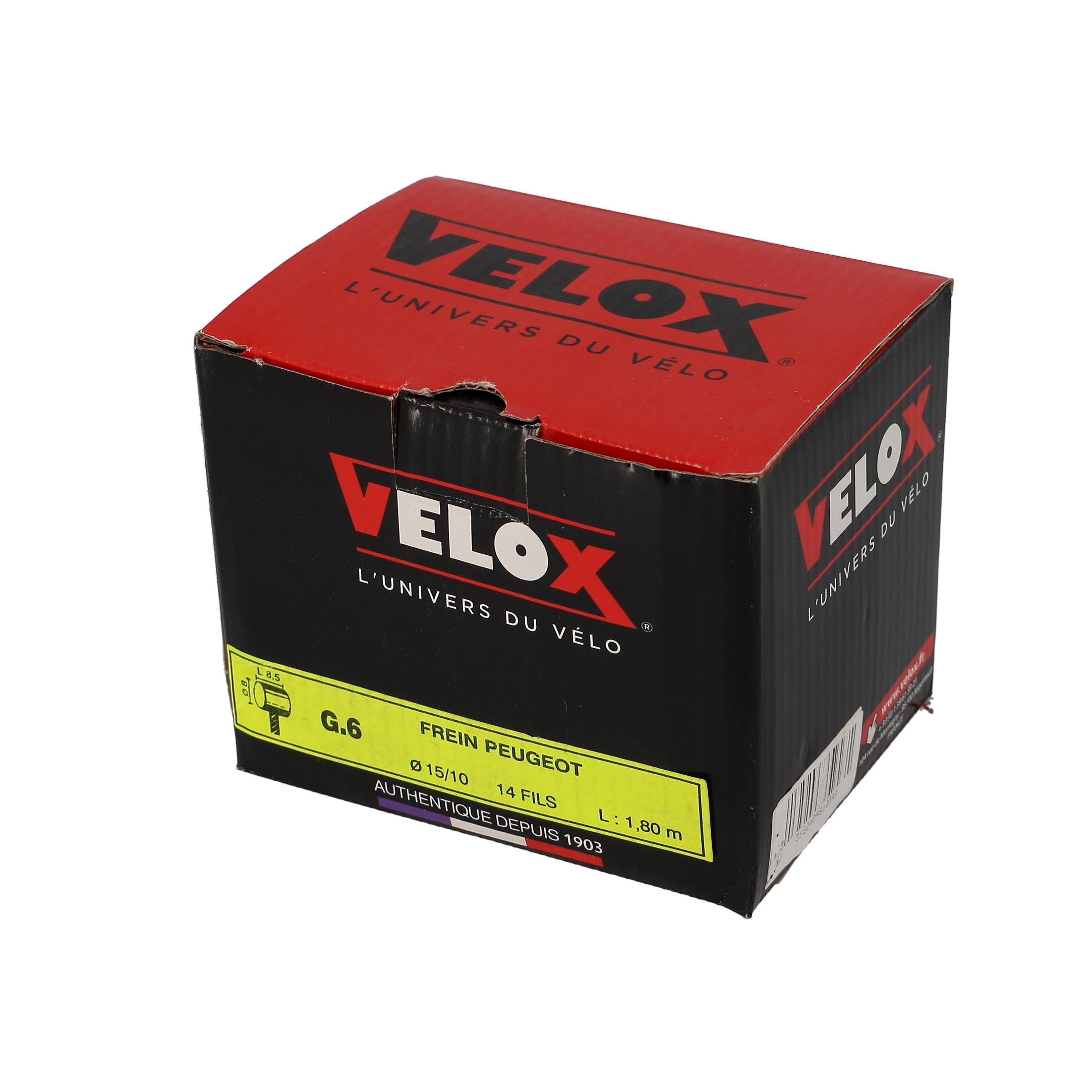 CABLE FREIN CYCLO VELOX ADAPT. 103 BOULE 8X8 15/10E 1.80M (VENDU PAR BOITE DE 25)