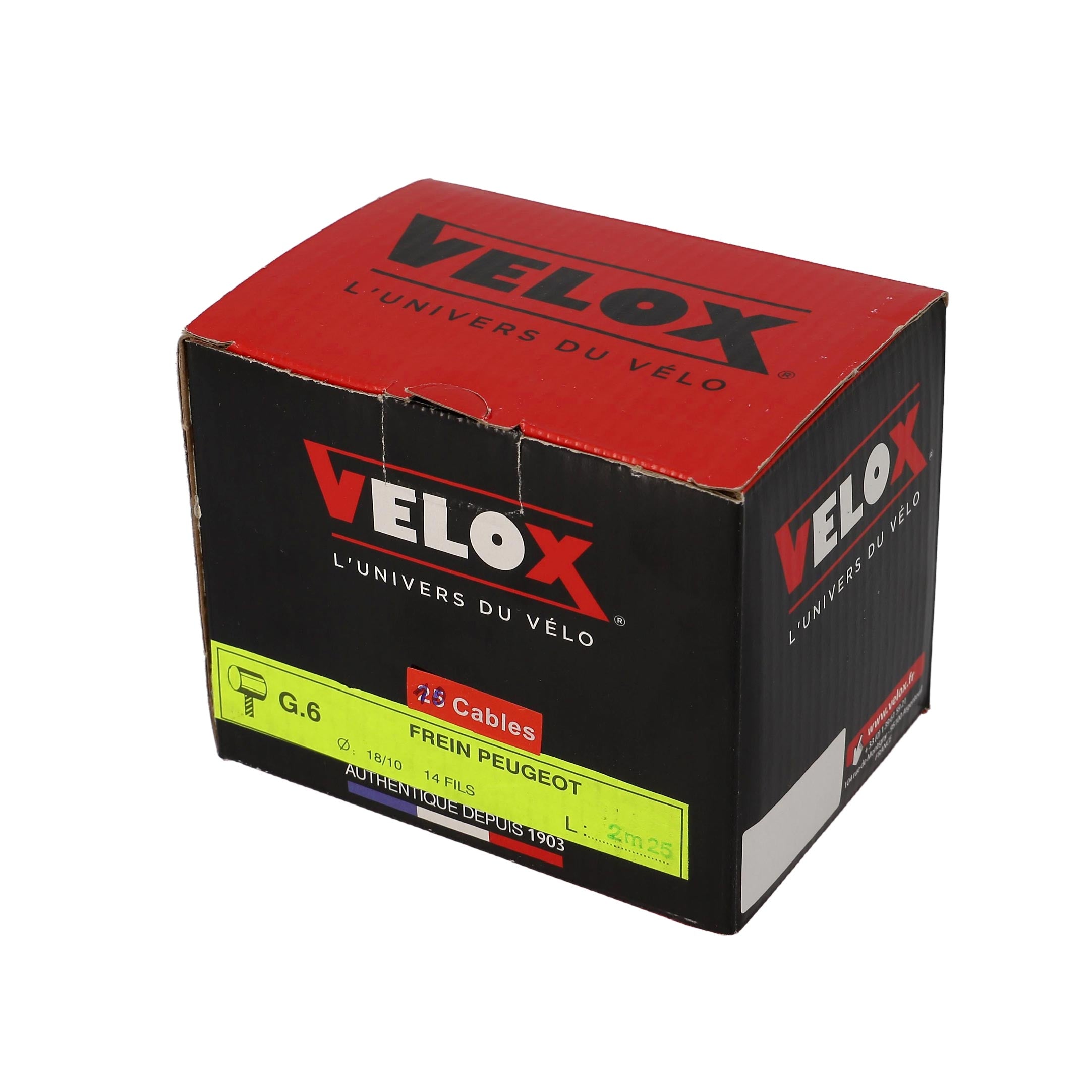 CABLE FREIN CYCLO VELOX ADAPT. 103 BOULE 8X8 18/10E 2.25M (VENDU PAR BOITE DE 10)