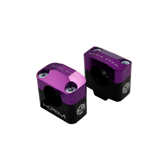 PONTET REHAUSSE GUIDON MECABOITE/MOTO KRM PRO RIDE ALU POUR GUIDON 28.6MM - NOIR/VIOLET X2