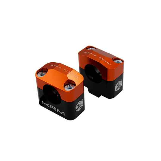PONTET REHAUSSE GUIDON MECABOITE/MOTO KRM PRO RIDE ALU POUR GUIDON 28.6MM - NOIR/ORANGE X2