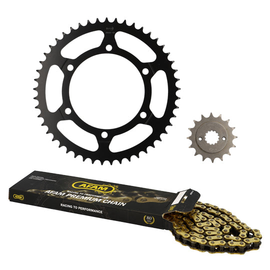 KIT CHAINE AFAM ADAPT. HONDA XRV 650 AFRICA TWIN 1988-1989 16X49 124M (DEMULT. ORIGINE)