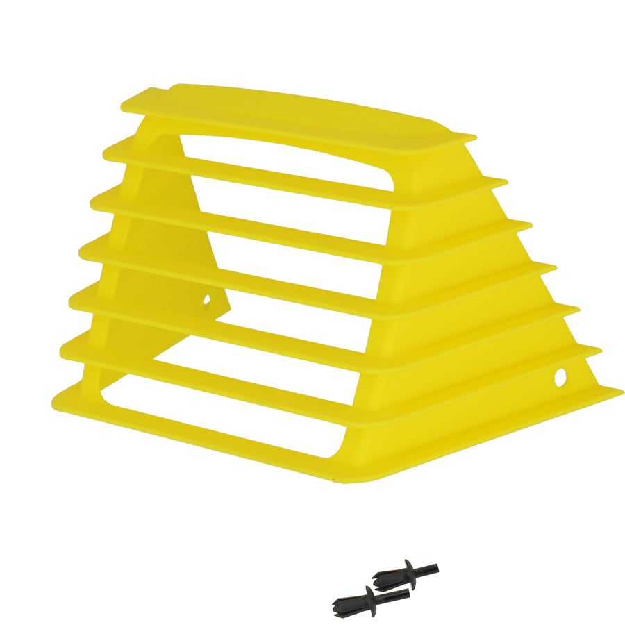 GRILLE CASQUETTE DE PHARE CYCLO ADAPT. PEUGEOT 103  RCX/SPX/SP2/FXR JAUNE
